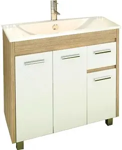 Тумба-умывальник напольная Comforty Тулуза 90 белый/сосна лоредо 00004152036CF, 1