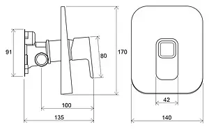 Смеситель для душа скрытого монтажа Ravak 10° хром X070071 Смеситель для душа скрытого монтажа Ravak 10° хром X070071, 2
