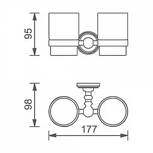 Стакан двойной Aquanet золото 4684D Стакан двойной Aquanet золото 4684D, 2
