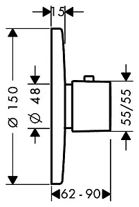 Термостат для 1 потребителя Hansgrohe Metris хром 31570000, 2