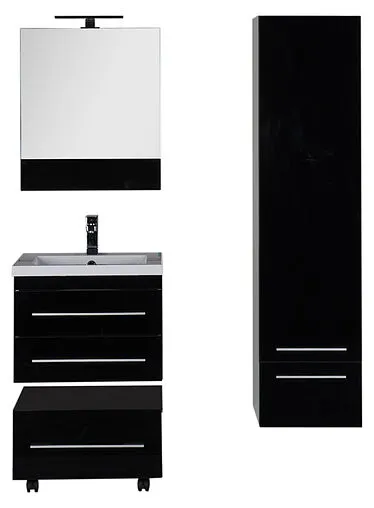 Шкаф-пенал подвесной Aquanet Верона 40 R чёрный 00176673 Шкаф-пенал подвесной Aquanet Верона 40 R чёрный 00176673