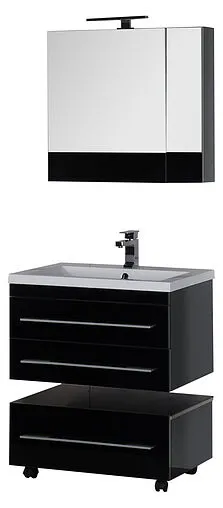 Шкаф-зеркало Aquanet Верона 75 L чёрный 00175385