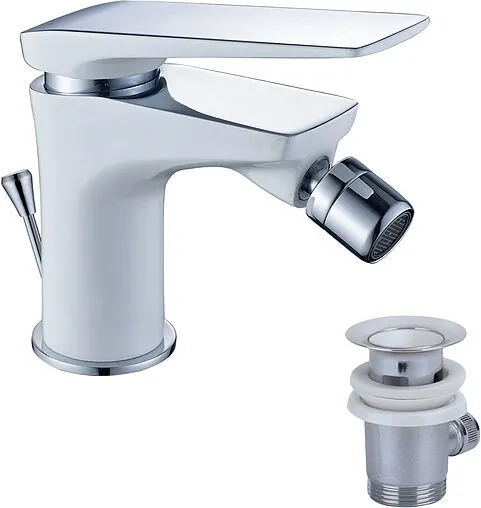 Смеситель для биде Lemark Allegro белый/хром LM5908CW Смеситель для биде Lemark Allegro белый/хром LM5908CW