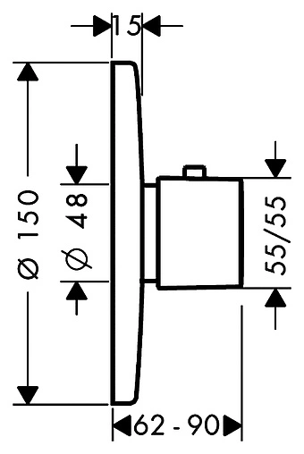 Термостат для 1 потребителя Hansgrohe Metris хром 31570000