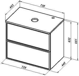 Тумба-умывальник Aquanet Арт 75 мисти грин 00313275+00318925, 5