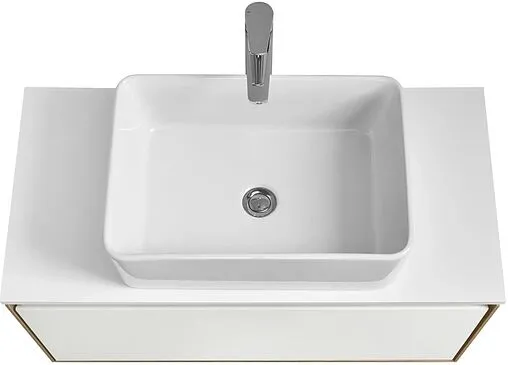 Тумба-умывальник подвесная Aquaton Либерти 90 дуб эльвезия/белый глянец 1A2799K1LY010