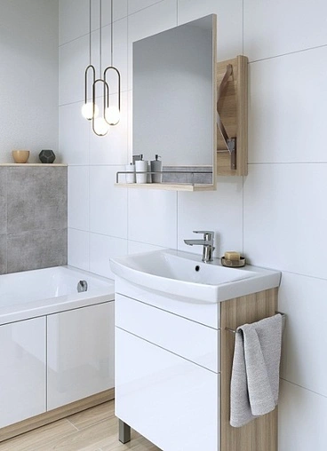 Тумба под умывальник Cersanit Smart 60 белый/ясень B-SU-SMA-CO60/Wh