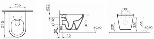 Унитаз подвесной безободковый VitrA Integra Round Rim-Ex белый 7041B003-0075