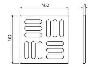 Решетка для трапа AlcaPlast 100x100мм MPV001 Решетка для трапа AlcaPlast 100x100мм MPV001, 2