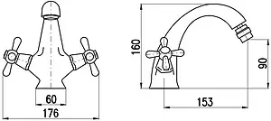 Смеситель для биде Rav Slezak Morava retro бронза/белый MK543.5SM Смеситель для биде Rav Slezak Morava retro бронза/белый MK543.5SM, 2