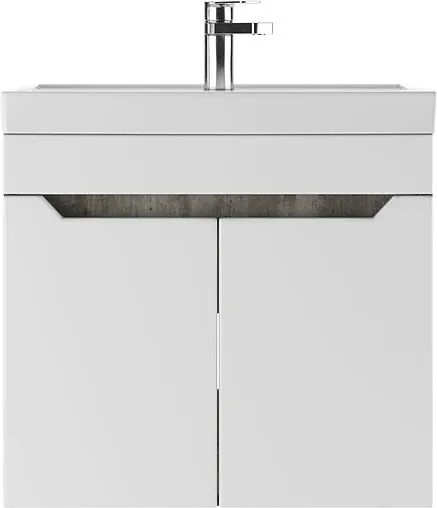 Тумба-умывальник подвесная Айсберг Мечта 60 белый/бетон DM2335T+4607152361674