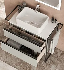 Тумба-умывальник подвесная Roca Domi 80 серый матовый ZRU9307874+ Тумба-умывальник подвесная Roca Domi 80 серый матовый ZRU9307874+, 3