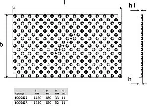 Мат для теплого пола с бобышками 1450х850х11мм Uponor Eps Tecto 1005477, 2