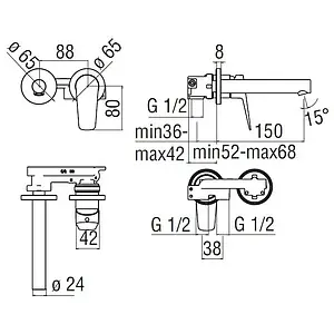 Смеситель для раковины из стены Nobili Sky хром SY97199/1CR Смеситель для раковины из стены Nobili Sky хром SY97199/1CR, 2