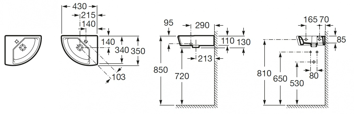 Раковина Roca Hall 43 R белый 327622000