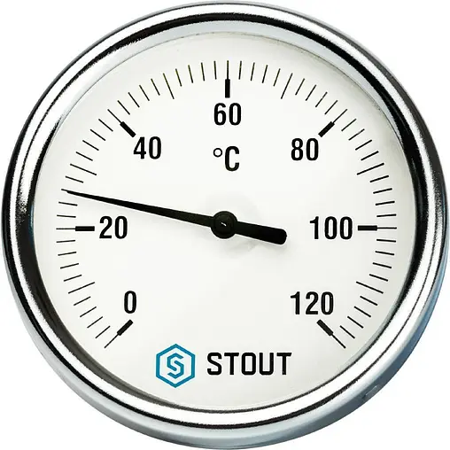 Термометр биметаллический Stout 80мм 120°С гильза 50мм ½&quot; SIM-0001-805015