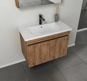 Тумба-умывальник подвесная ISVEA Trio 65 орех 24TRS162065I Тумба-умывальник подвесная ISVEA Trio 65 орех 24TRS162065I, 5