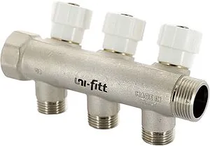 Коллектор регулирующий проходной 3 отвода ¾&quot;в/н x ½&quot;к Uni-fitt 400N3230, 5