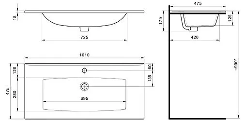 Тумба-умывальник подвесная Aquaton Либерти 100 дуб эльвезия 1A2796K0LYC70