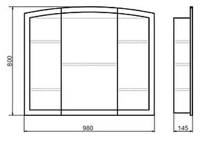 Шкаф-зеркало Comforty Палини 100 белый 00004147994CF, 2