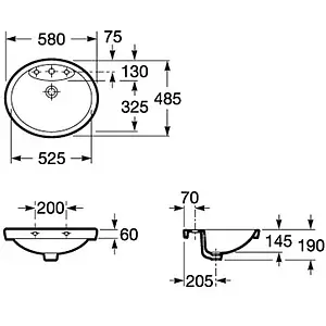 Раковина Roca Dama Senso 58 белый 327515000 Раковина Roca Dama Senso 58 белый 327515000, 2