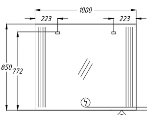 Зеркало с подсветкой Opadiris Оникс 100 Z0000004912, 2