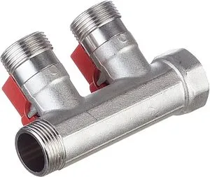 Коллектор запорный проходной 2 отвода красный ¾"в/н x ¾"ек Henco VB050502-ROOD Коллектор запорный проходной 2 отвода красный ¾"в/н x ¾"ек Henco VB050502-ROOD, 2