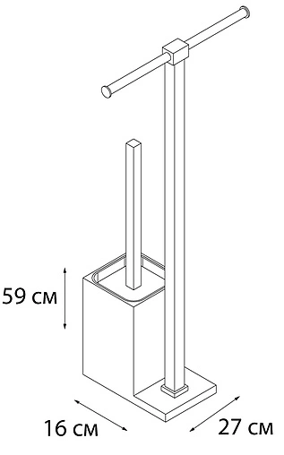 Ёршик для унитаза Fixsen Rainbow синий/хром FX-32-05