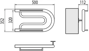 Полотенцесушитель водяной Terminus Фокстрот 1&quot; БШ 320х500 полированная сталь 4620768881015, 2
