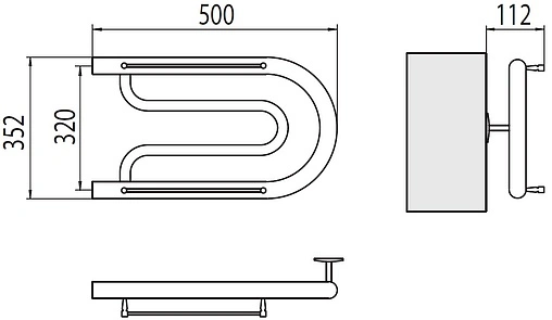 Полотенцесушитель водяной Terminus Фокстрот 1&quot; БШ 320х500 полированная сталь 4620768881015