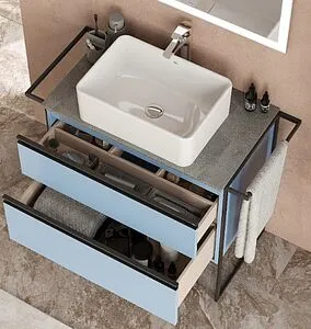 Тумба-умывальник подвесная Roca Domi 80 небесный синий ZRU9307871+ Тумба-умывальник подвесная Roca Domi 80 небесный синий ZRU9307871+, 5