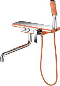 Смеситель для ванны с длинным изливом D&K Berlin Kunste оранжевый/хром DA1443313 Смеситель для ванны с длинным изливом D&K Berlin Kunste оранжевый/хром DA1443313, 1