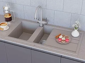 Мойка кухонная Omoikiri Kitagawa 100-2-WH белый 4993803 Мойка кухонная Omoikiri Kitagawa 100-2-WH белый 4993803, 3