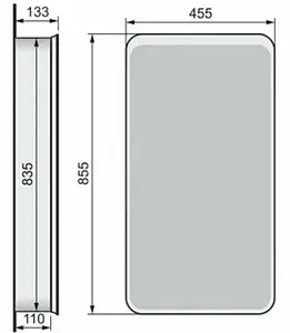 Шкаф-зеркало Raval Pure 46 белый Pur.03.46/W Шкаф-зеркало Raval Pure 46 белый Pur.03.46/W, 2