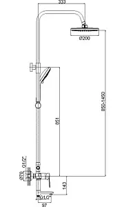 Душевая система со смесителем для ванны Rossinka S хром S35-46 Душевая система со смесителем для ванны Rossinka S хром S35-46, 2