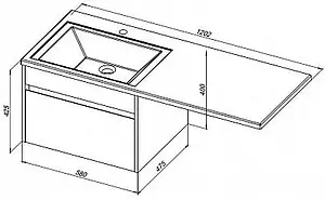 Тумба-умывальник подвесная над стиральной машиной Aquanet Токио 120 L белый 00237744+00235499 Тумба-умывальник подвесная над стиральной машиной Aquanet Токио 120 L белый 00237744+00235499, 2