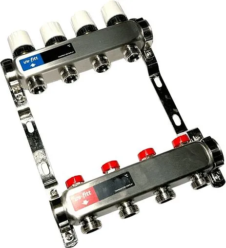 Группа коллекторная без расходомеров 4 отвода 1&quot;в/в x ¾&quot;ек Uni-fitt TECHNO 451W4304