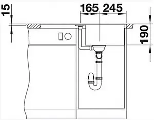 Мойка кухонная Blanco Metra 45 S-F 77 тёмная скала 519086, 3