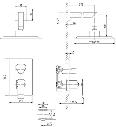 Душевая система со смесителем для душа Lemark Contest белый/хром LM5829CW