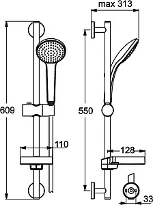 Душевая стойка Ideal Standard IdealRain хром B9412AA Душевая стойка Ideal Standard IdealRain хром B9412AA, 2