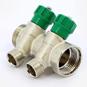 Коллектор регулирующий проходной 2 отвода 1"в/н x ½"к Tiemme RUBINO 1840007 Коллектор регулирующий проходной 2 отвода 1"в/н x ½"к Tiemme RUBINO 1840007, 2