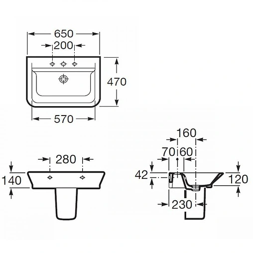 Раковина Roca Gap 65 белый 327473000