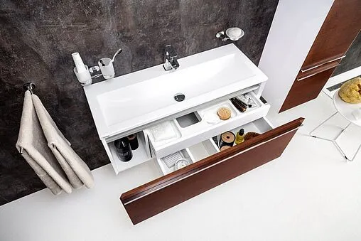 Тумба под умывальник подвесная Ravak SD Clear 80 вишня/белый X000000758