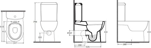 Унитаз-компакт безободковый ISVEA Absolute белый 10AB04003SV+10ABS1002SV
