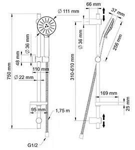 Душевая стойка Swedbe Calypso хром 5083, 2