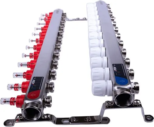 Группа коллекторная с расходомерами 12 отводов 1&quot;в/в x ¾&quot;ек FDV S1101A-1/12