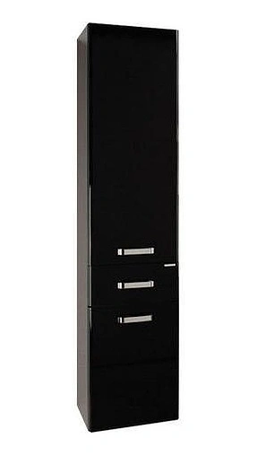 Шкаф-пенал подвесной с бельевой корзиной Aquaton Америна 35 черный глянец 1A135203AM950