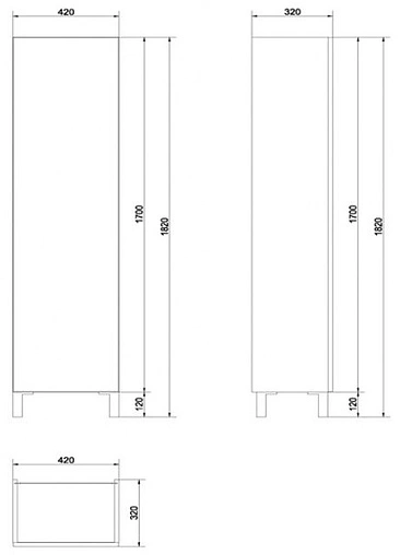 Шкаф-пенал подвесной Cersanit Smart 45 ясень/белый B-SL-SMA/Wh
