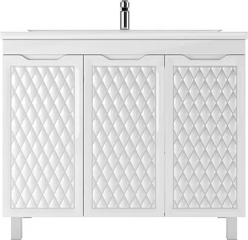 Тумба-умывальник подвесная Домино 3D 100 белый D37014T+4680028070139