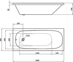 Ванна акриловая BERGES Nelu 180x80 с каркасом 050024 Ванна акриловая BERGES Nelu 180x80 с каркасом 050024, 2